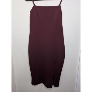 Express Plum Bodycon Slit Dress S